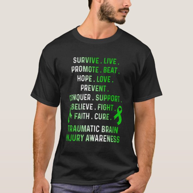 T-shirt Traumatic Brain Injury Survivor Beat Hope TBI Warr (Devant)