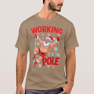 T-shirt Travail au pôle Santa dansant blague cochon - mode