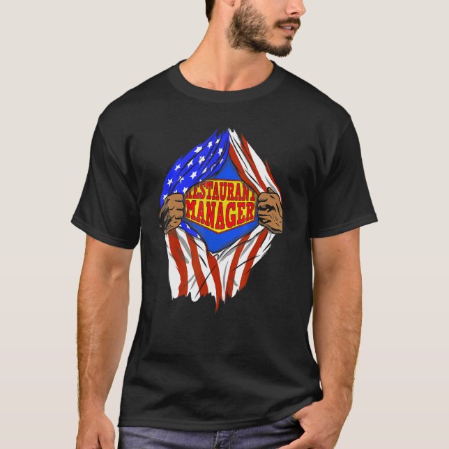 T-shirt Travail de héros Super Restaurant Manager (Devant)