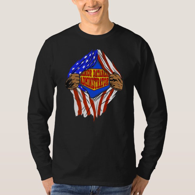 T-shirt Travail de héros super senior administrateur de ba (Devant)