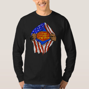 T-shirt Travail de héros super-spécialiste en marketing