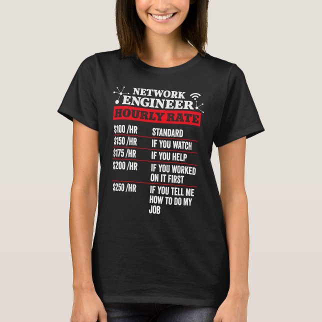 T-shirt Travail de l'administrateur du taux horaire de l'i (Devant)