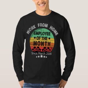 T-shirt Travail De L'Employé À Domicile De Trois Mois Rétr