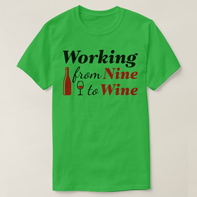 T-shirt Travail De Neuf À Vin 2 (Design devant)