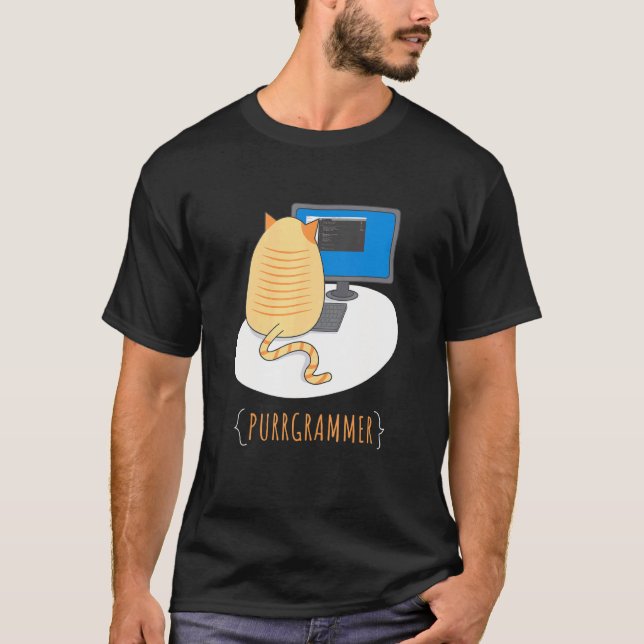 T-shirt Travail De Purgrammer À Partir Du Chat Domestique (Devant)