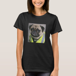 T-shirt Travail de visage de Pug drôle Mème Humour Photo f