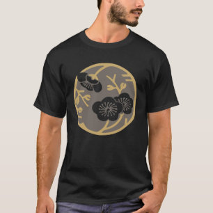 T-shirt Travail de yogi Namaste floral rétro gris et blanc
