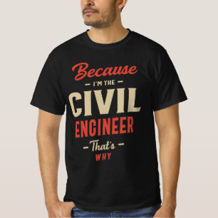 T-shirt Travail d'ingénieur civil Travail d'anniversaire