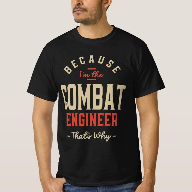 T-shirt Travail d'ingénieur de combat (Devant)