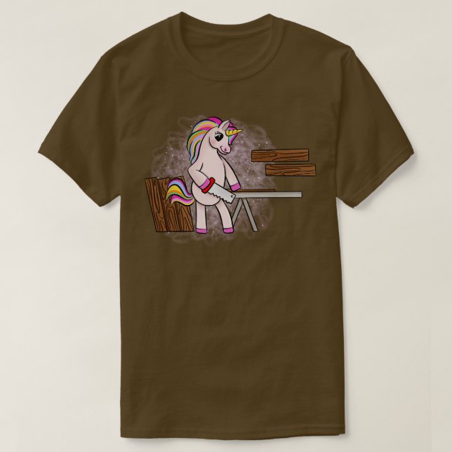 T-shirt Travail du bois de licorne (Design devant)