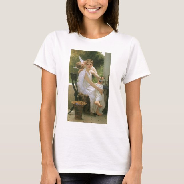 T-shirt Travail interrompu par Bouguereau, Angel Portrait (Devant)