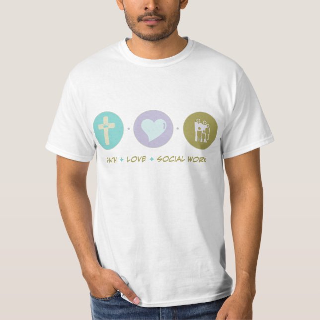 T-shirt Travail social d'amour de foi (Devant)