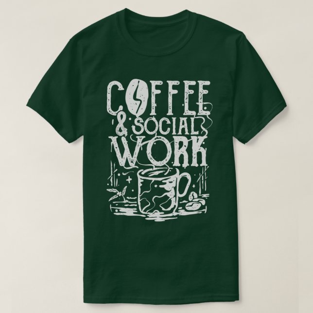 T-shirt Travail social du café (Design devant)