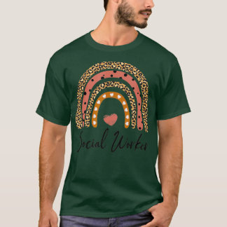 T-shirt Travail social Leopard Rainbow Women Travail socia