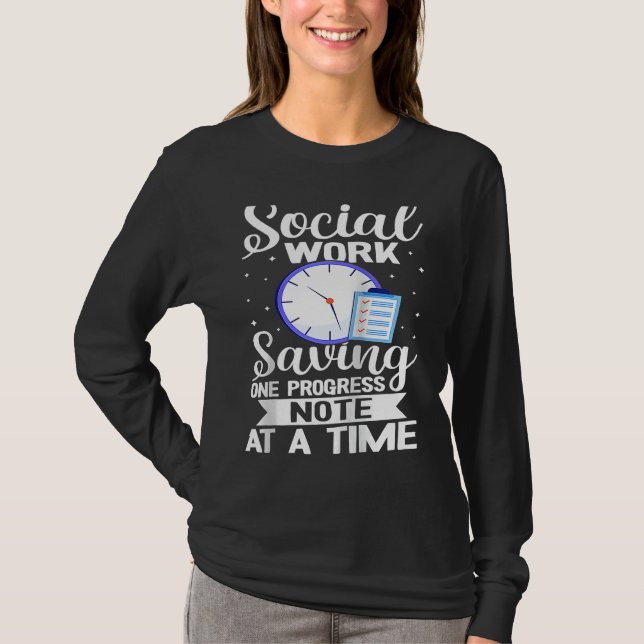 T-shirt Travail social  Sauver une note de progrès à la fo (Devant)