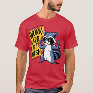 T-shirt Travaille Fort Mange Ordures Raton Laveur Gym Pun