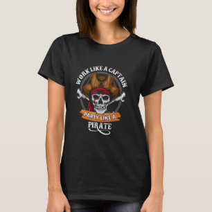 T-shirt Travailler Comme Un Cerveau De Capitaine Comme Un