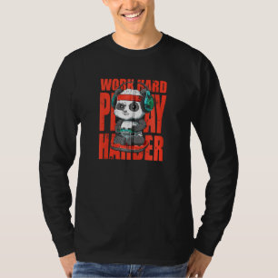 T-shirt Travailler dur Jouer Harder Panda Jouer Funny Game