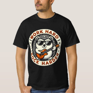 T-shirt Travailler dur Rock Harder Cool Hedgehog conceptio