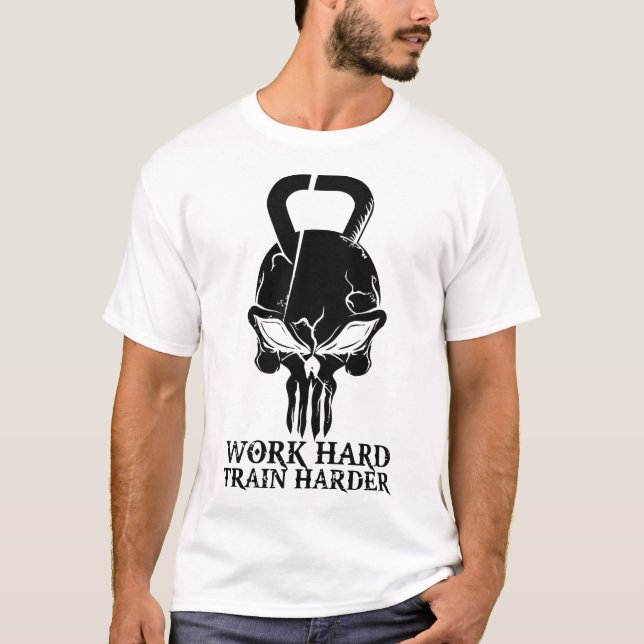 T-shirt Travailler Dur Train Harder Gym (Devant)