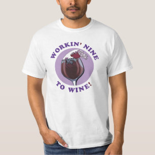 T-shirt Travailler Neuf À Vin Citation Amoureux Du Vin D