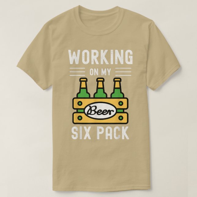 T-shirt Travailler Sur Mon Pack Si Amoureux De Bière Drôle (Design devant)