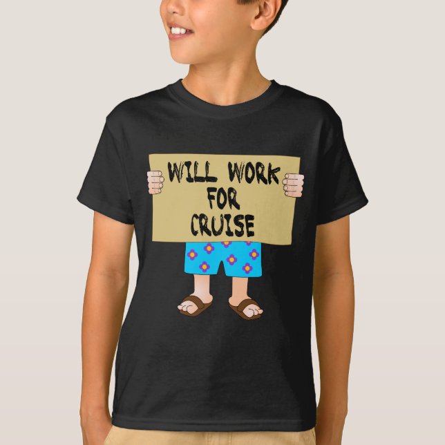 T-shirt Travaillera pour la croisière (Devant)