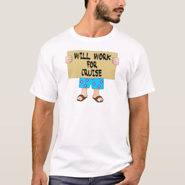T-shirt Travaillera pour la croisière (Devant)