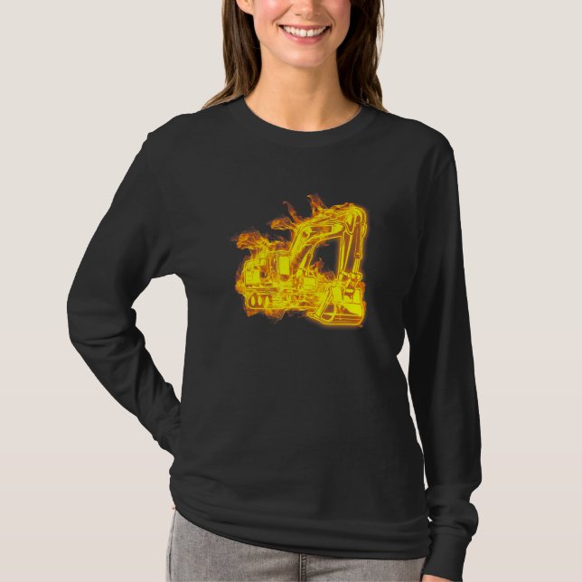T-shirt Travailleur de chantier de construction de pelle r (Devant)