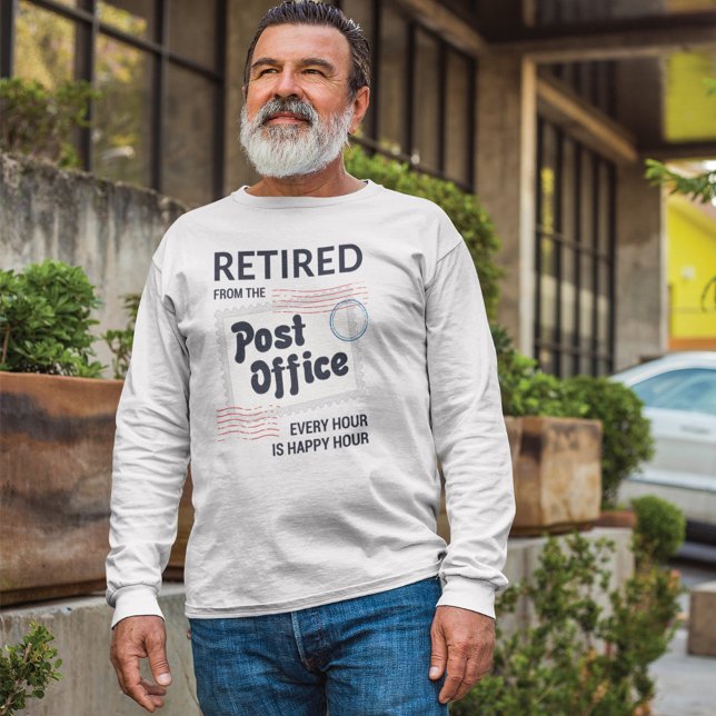 T-shirt Travailleur de la poste retraité Mailman Funny (Retired Postal Worker Happy Hour Every Hour Mens T-Shirt)