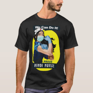 T-shirt Travailleur de première ligne hindi fier Infirmièr