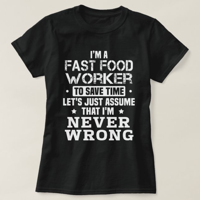 T-shirt Travailleur de restauration rapide (Design devant)