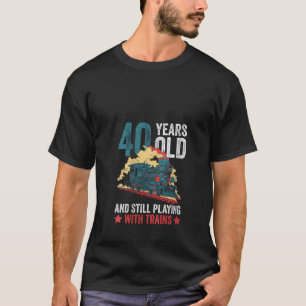 T-shirt Travailleur Du Chemin De Fer 40E Brithday Et Train