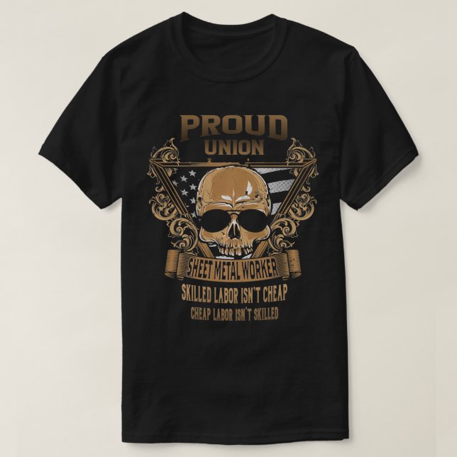 T-shirt Travailleur en métal de feuille Union (Design devant)