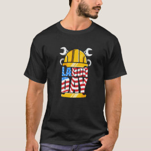 T-shirt Travailleur patriotique Casque Travailleur Joyeux