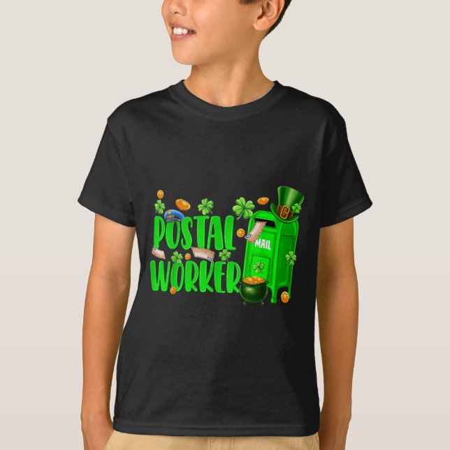 T-shirt travailleur postal de la Saint-Patrick bureau de p (Devant)