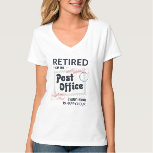 T-shirt Travailleur Postal Retraité Bonne Heure Drôle