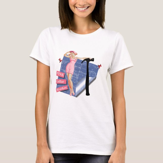 T-shirt Travailleur rose de collier (Devant)