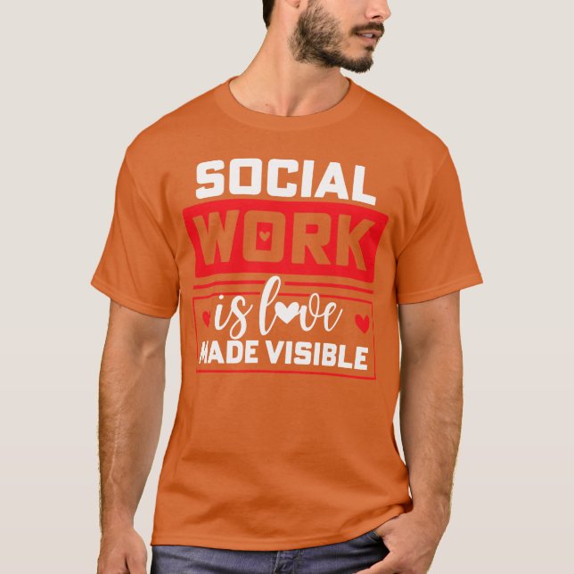 T-shirt Travailleur social aime garçon (Devant)