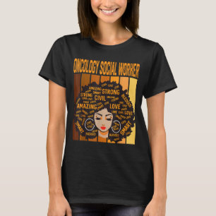 T-shirt Travailleur social en oncologie Puissant Mois de l