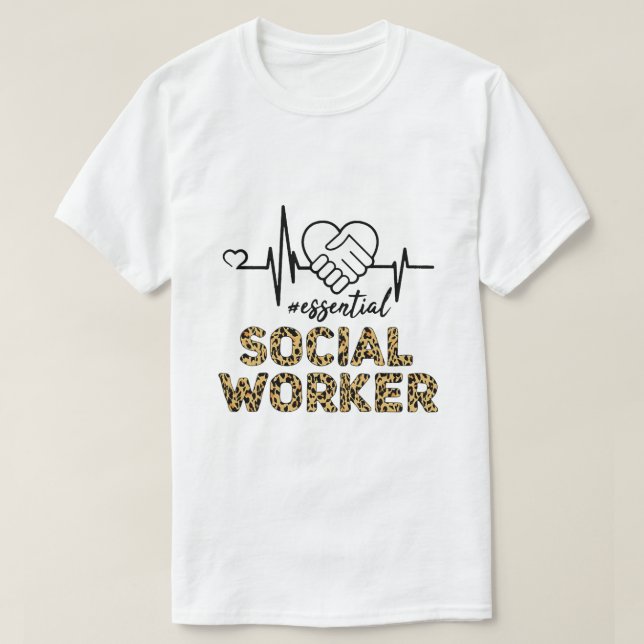 T-shirt Travailleur social essentiel battement de coeur So (Design devant)