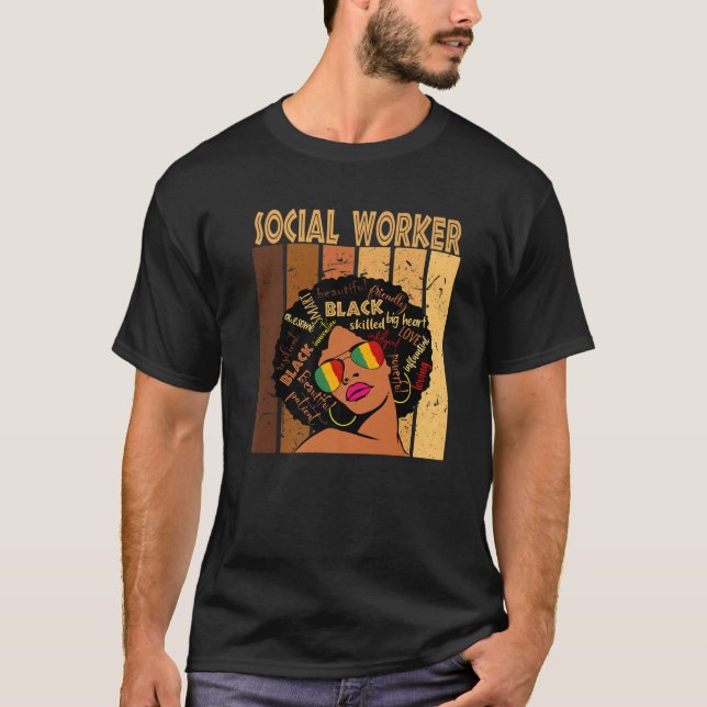 T-shirt Travailleur social Histoire noire afro-américaine  (Devant)