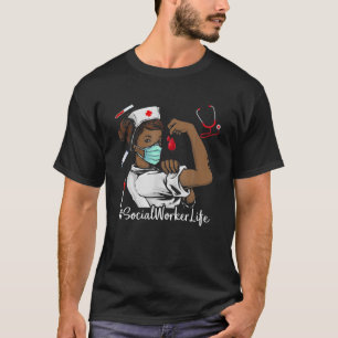 T-shirt Travailleur social INfirmière NOIRE Mois de l'hist
