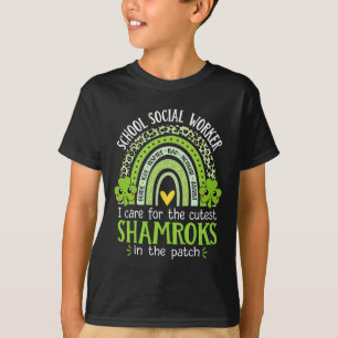 T-shirt Travailleur social scolaire Trèfles St Patrick's D