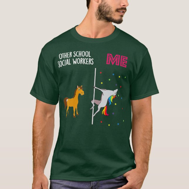 T-shirt Travailleur social scolaire Unicorn Autres Vous (Devant)