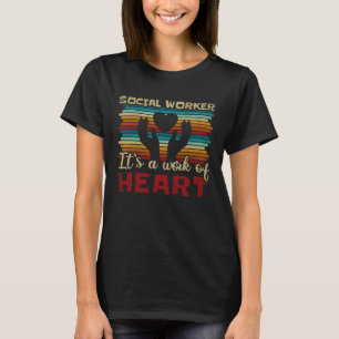 T-shirt Travailleur social Son travail de coeur Travailleu