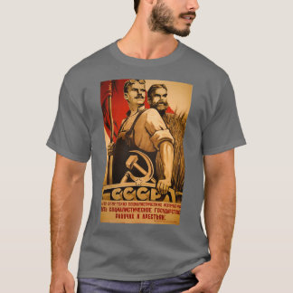 T-shirt Travailleurs - Impression Vintage CCCP