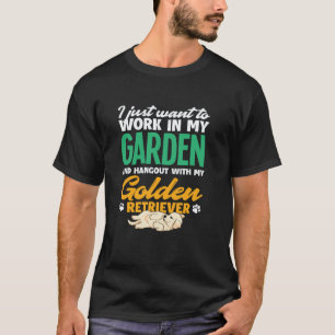 T-shirt Travaillez Dans Mon Jardin Golden Retriever Paysag