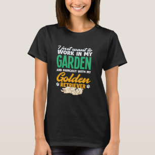 T-shirt Travaillez Dans Mon Jardin Golden Retriever Paysag