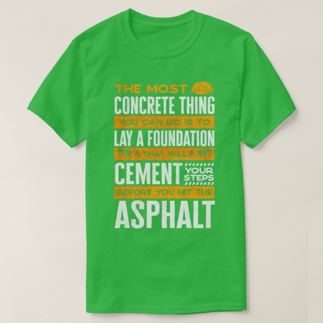 T-shirt Travaux de construction de mélangeurs de béton (Design devant)